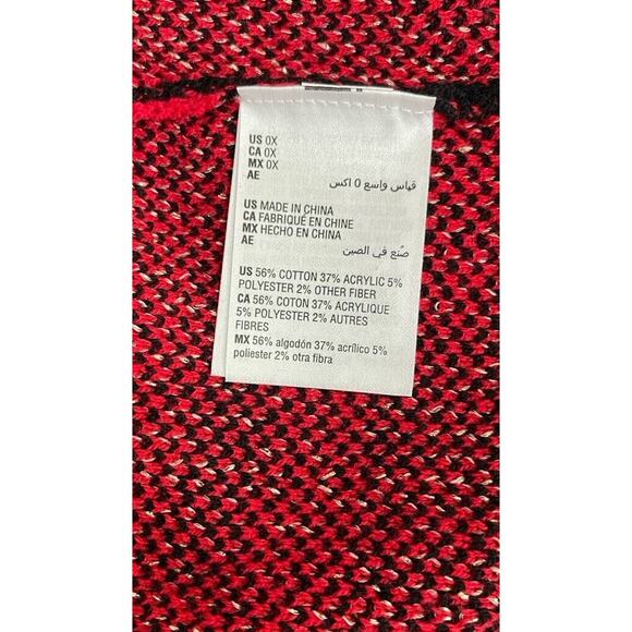 Style & Co Red Plaid Holiday Sweater Plus Size 0X NWT Cozy Winter Pullover - Picture 3 of 3